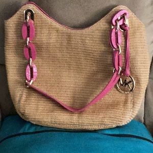 Michael Kors Tan and Pink Shoulder Bag
